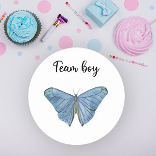 What will baby be team boy classic round sticker