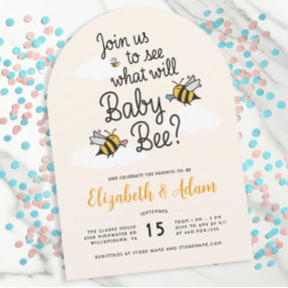 What Will Baby Bee? Gender Reveal Couples Shower Invitation