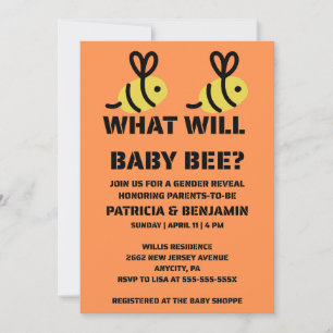 What Will Baby Bee Gender Reveal Invitation