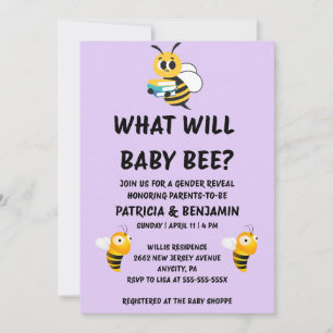 What Will Baby Bee Gender Reveal  Invitation