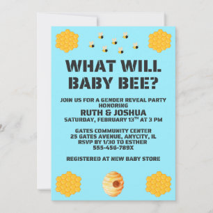 What Will Baby Bee Gender Reveal  Invitation
