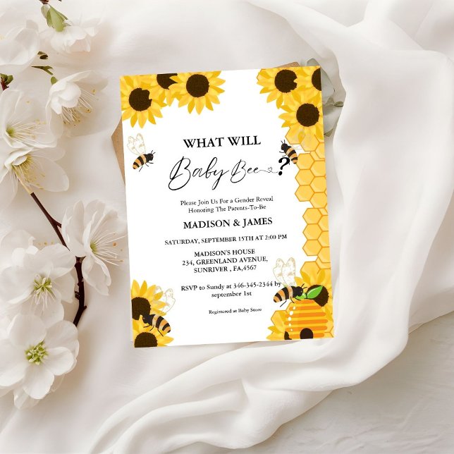 What will baby bee gender reveal  invitation (Creator Uploaded)