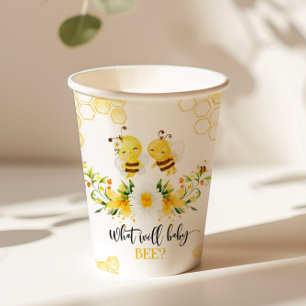What will baby bee gender reveal paper cups
