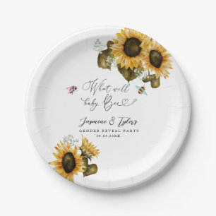 What Will Baby Bee Gender Reveal Paper Plate