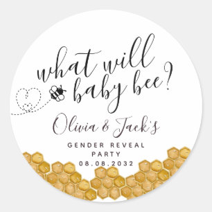 What Will Baby Bee Gender Reveal Party Classic Round Sticker