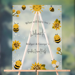 what will baby bee gender reveal party frosted acrylic sign