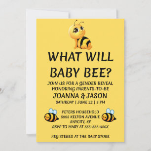 What Will Baby Bee Gender Reveal Party Invitation