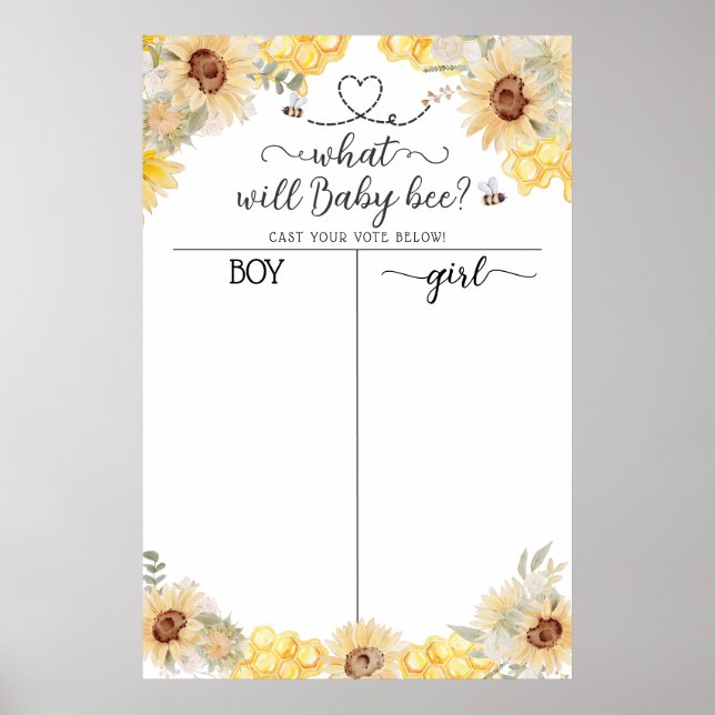What will baby bee Gender Reveal Prediction Sign (Front)
