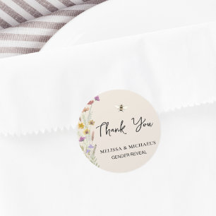 What Will Baby Bee Gender Reveal Thank You Classic Round Sticker