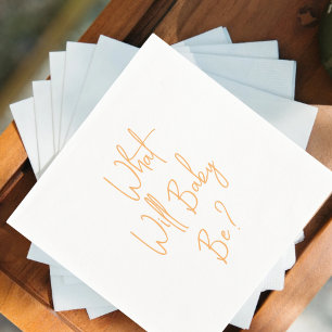 What Will Baby Bee Gender Reveal Welcome Napkin
