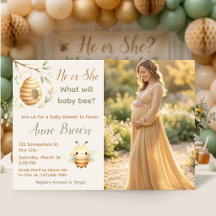 What Will Baby Bee? Honey Bee Gender Reveal Photo