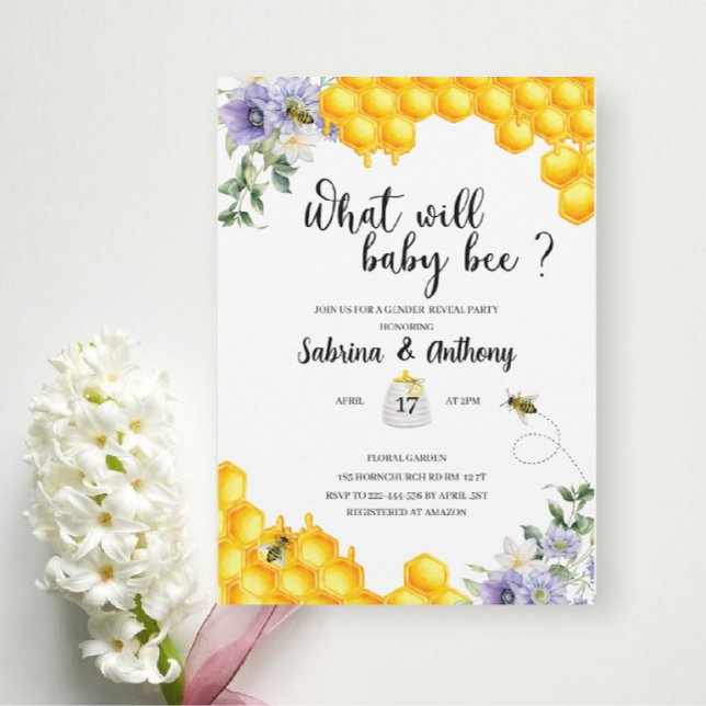 What Will Baby Bee Invitation (Creator Uploaded)