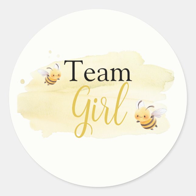What Will Baby Bee Team Boy Classic Round Sticker (Front)