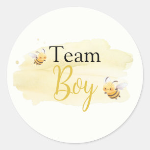 What Will Baby Bee Team Boy Classic Round Sticker