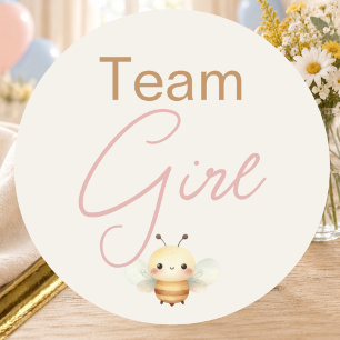 What Will Baby Bee Team Girl Classic Round Sticker
