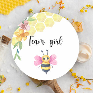 What will baby bee team girl classic round sticker