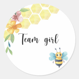 What will baby bee team girl classic round sticker