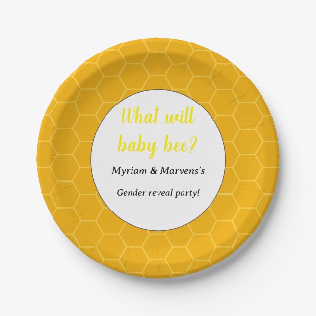 What will baby gender reveal party  paper plate (Front)