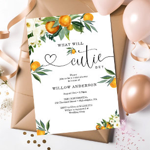 What Will Cutie Be Citrus Lemon Bridal Shower Invitation