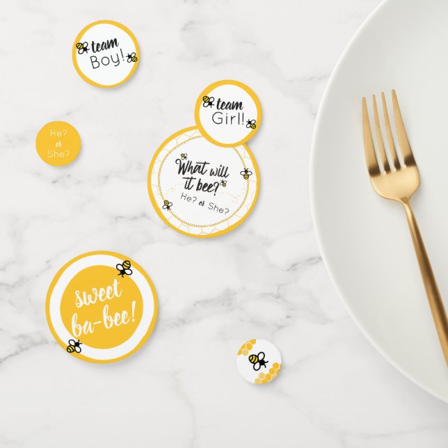 What will it bee? Baby Shower Gender Reveal Table Confetti (Group)