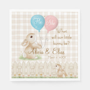 What Will Our Little Bunny Be? Gender Reveal Napkin