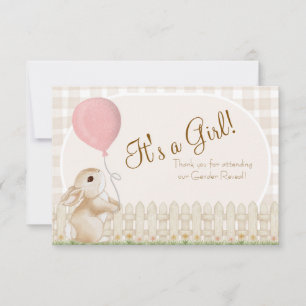 What Will Our Little Bunny Be? Gender Reveal Thank You Card