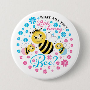 What Will The Little Honey Bee Gender Reveal 7.5 Cm Round Badge