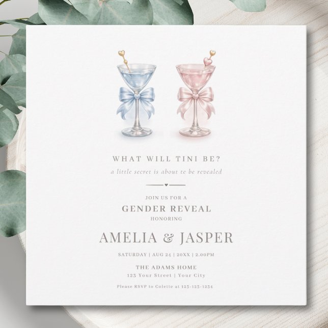 What Will Tini Be Minimal Chic Gender Reveal Save The Date (Creator Uploaded)