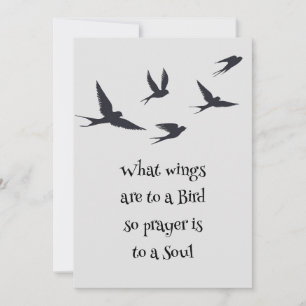 What Wings are to a Bird Prayer is to a Soul  Card
