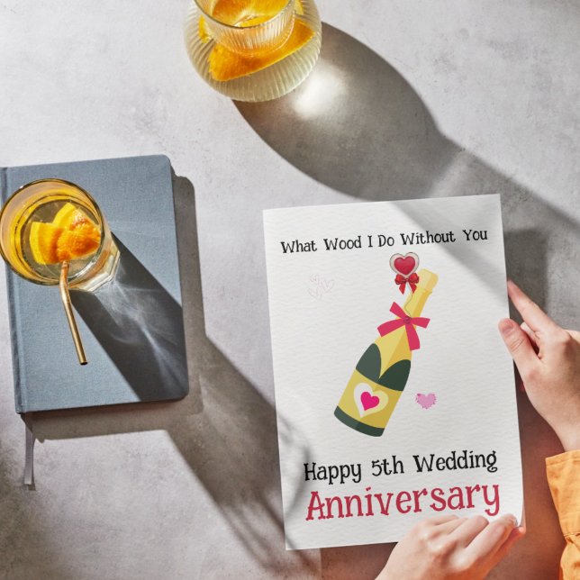 What Wood I Do Without You Happy 5th Wedding Invitation (Creator Uploaded)