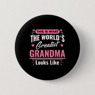 What World's Greatest Grandma Looks Like Mothers D 6 Cm Round Badge