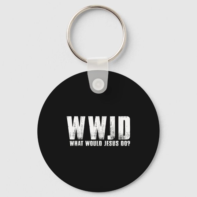 What Would Jesus Wwjd Christian Scripture Design Key Ring (Front)