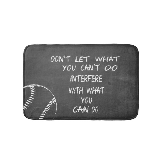 What You Can Do Baseball Motivational Bath Mat (Front)