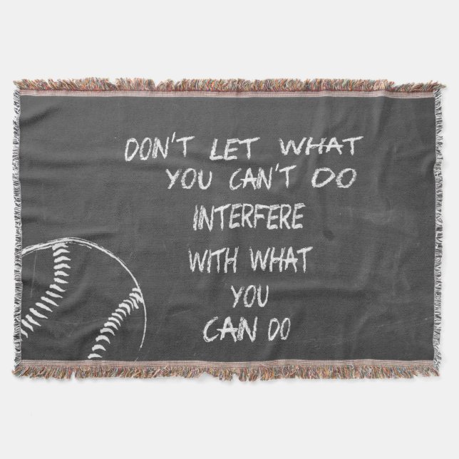 What You Can Do Baseball Motivational Throw Blanket (Front)