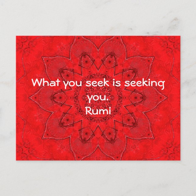 What you seek Rumi Wisdom Attraction Quotation Postcard (Front)