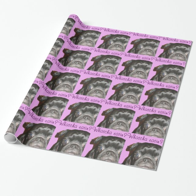 Whatcha Eatin Pug Wrapping Paper (Unrolled)