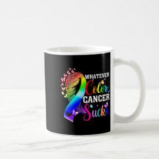 Whatever Colour Cancer Sucks Awareness Colourful Coffee Mug