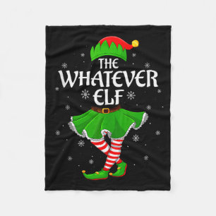 Whatever Elf Christmas Family Girls Women Elf Squa Fleece Blanket