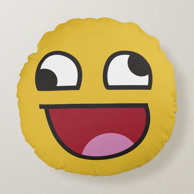 whatever. emoji round cushion (Front)