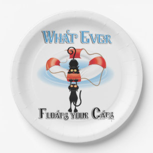 WhatEver Floats your Cats Paper Plate