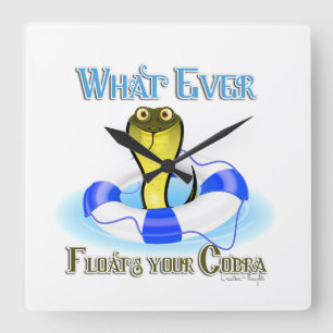Whatever Floats Your Cobra Square Wall Clock