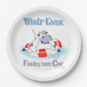 Whatever Floats Your Cow 3 Paper Plate
