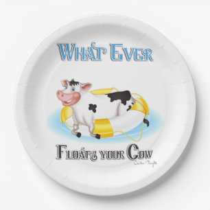 Whatever Floats Your Cow Paper Plate
