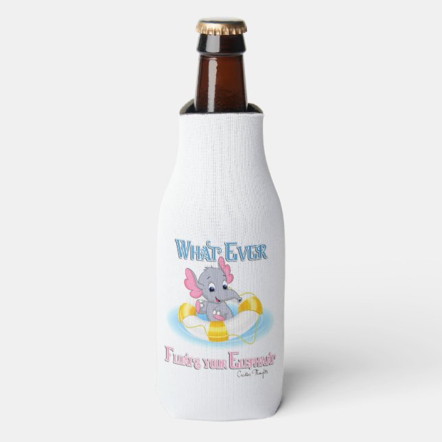 Whatever Floats Your Elephant 3 Bottle Cooler (Bottle Front)