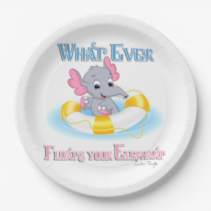 Whatever Floats Your Elephant 3 Paper Plate