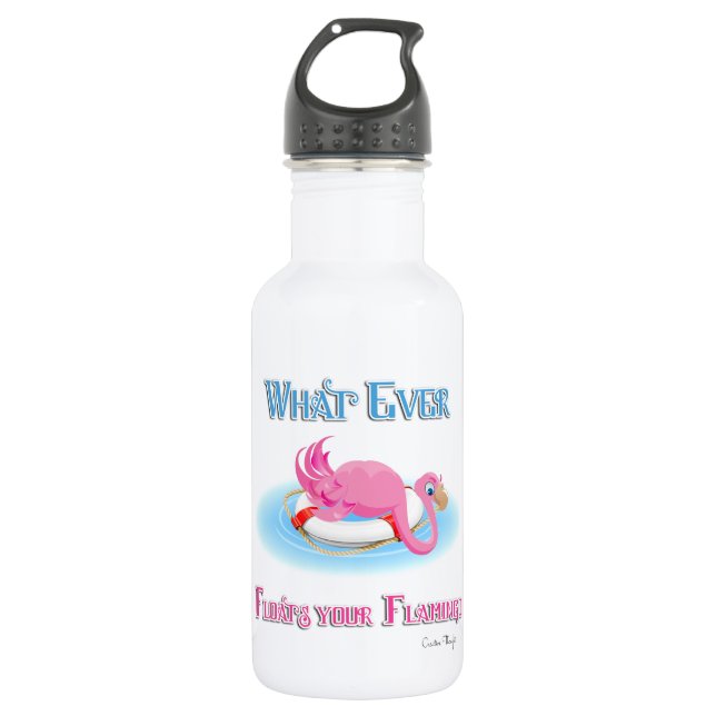 Whatever Floats Your Flamingo 3 532 Ml Water Bottle (Front)