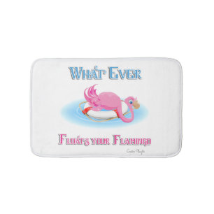 Whatever Floats Your Flamingo 3 Bath Mat