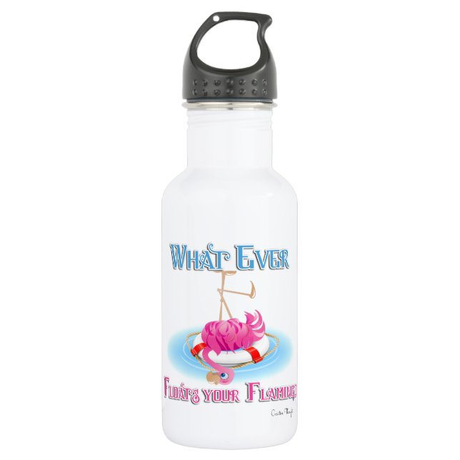 Whatever Floats Your Flamingo 532 Ml Water Bottle (Front)