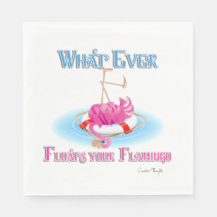 Whatever Floats Your Flamingo Napkin