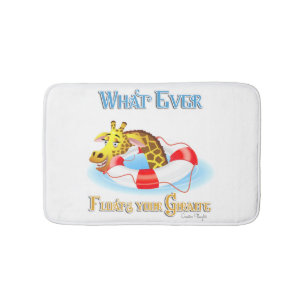 Whatever Floats Your Giraffe 2 Bath Mat